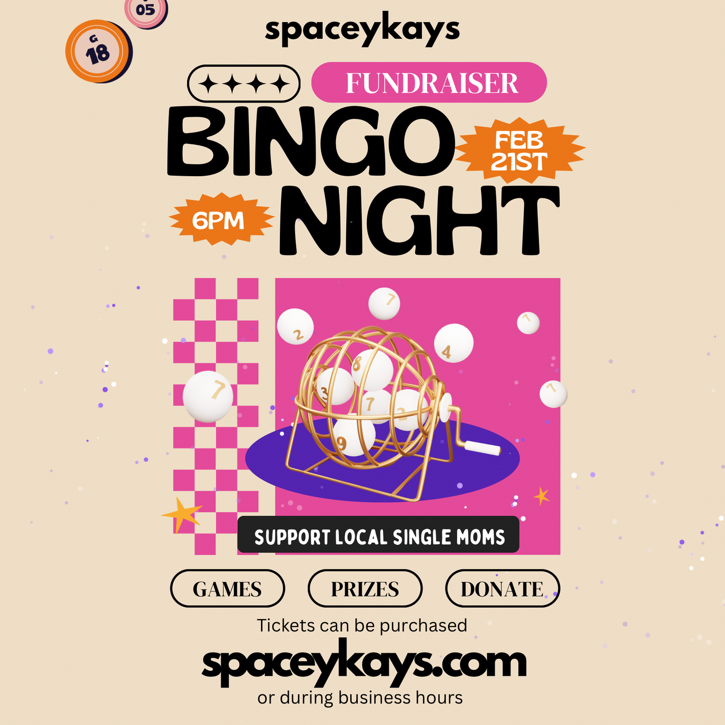 Bingo Night : Fundraiser on Broad Street.